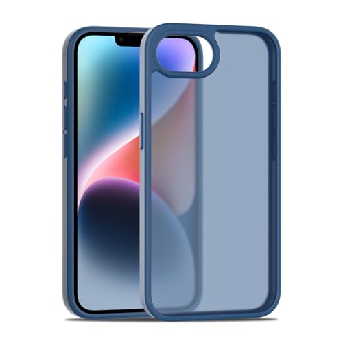 Image of TENOC Phone Case Compatible with iPhone SE (2nd 2020 and 3rd 2022 Generation) & iPhone 7 & iPhone 8, Dark Blue Case Translucent Protective Bumper Matte Hard Back Cover for 4.7 Inch