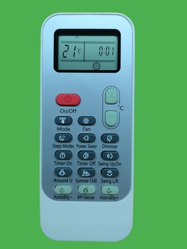 Image of Sanavya AC Remote Control - Compatible Replacement for Split & Window Air Conditioners - Replicates Genuine Remote Functions (Whirlpool 129A DG11J1-53 6TH Sense)