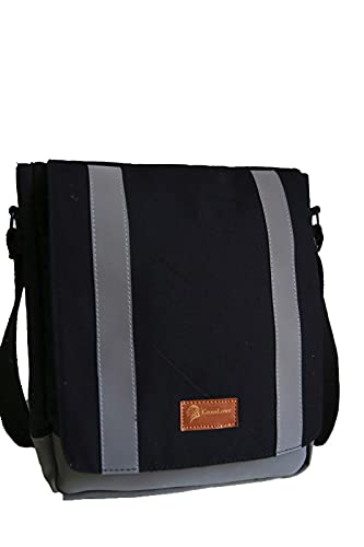 GrossLowe Sac à dos en toile, noir/gris, 25x31x7 Cover