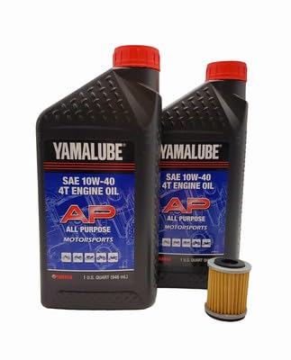 Image of Yamaha Yamalube TTR230 (2005-2024) All Purpose Oil (2 Quarts) Oil and Filter Change Kit, #5H0-13440-00-00 and #LUB-10W40-AP-12