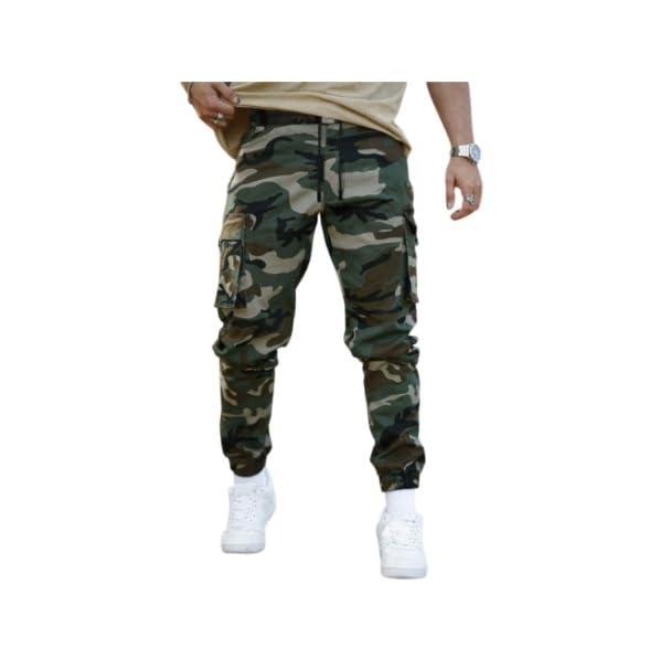 Comfort-Fit Men's Camo Cargo Pants – Available in Army Green, Black, Blue, Brown, Grey, Khaki, Red