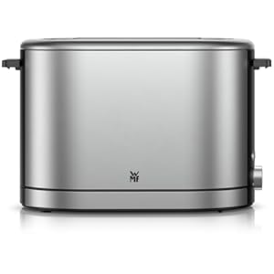 WMF Lono Silk Toaster 2 Scheiben Edelstahl, Doppelschlitz Toaster mit XXL-Brötchenaufsatz zum Aufbacken, Anti-Fingerabdruck-Effekt, LED-Funktion, 2 Scheiben, Krümelfach, 7 Bräunungsstufen, 900 Watt