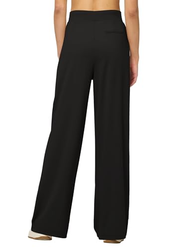 Willit Women's Dress Pants Wide Leg Stretch Work Pants Business Casual Pull On Slacks with Pockets Curvy Fit 28' 30" 32"3