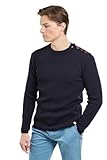 Coupe près du corps Armor Lux Pull Marin uni avec Boutons en Lambswool Heritage