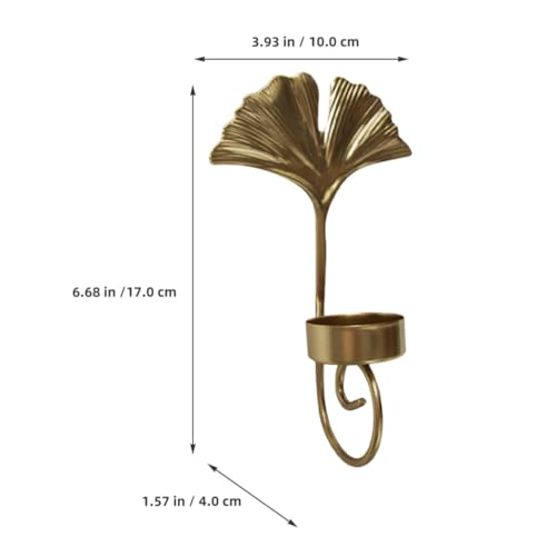Candelabros de pared dorados de hierro en forma de hoja para iluminar con elegancia retro 3