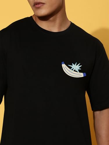 Image of Veirdo Pure Cotton Oversized Loose Fit Drop Shoulder Graphic Printed Men's Half Sleeve T-Shirt (Sizes: S to 2XL)