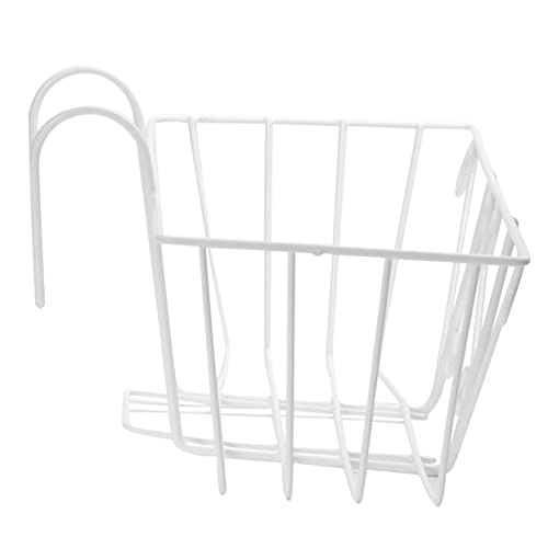 BESPORTBLE Portavaso da Balcone Quadrato in Ferro Battuto Bianco Supporto per Piante Sospeso per Fioriera Vasi da Fiori da Esterno E Interno con Design Europeo Elegante E Spazio Ampio