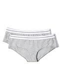 Eine Amazon-Marke Amazon-Marke: Iris & Lilly Damen sportlicher Hipster aus Baumwolle, 2er-Pack, Grau (Grey/White), M, Label: M