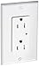 Leviton 5280-W 15 Amp, 125 Volt, Decora Plus Duplex Surge Suppressor Receptacle, Straight Blade, Industrial Grade, White