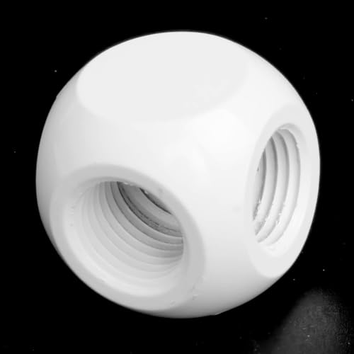 Image of dracaena.io 2 pack G1 /4 inch thread, 5-way ball fitting extender or connector for the computer water cooling system, durable brass /copper material, White