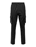 only & sons onslinus cargo 0007 cot lin pant noos pantaloni, nero, l uomo