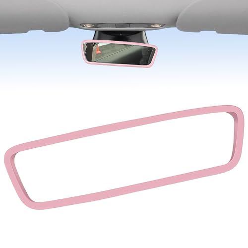 LeeQunQ Pink Rear View Mirror Cover Pink Car Accessories Girly Car Accessories for Girls Automotive Rearview Decor Non-slip Wear-Resistant Flexible Friends Gift