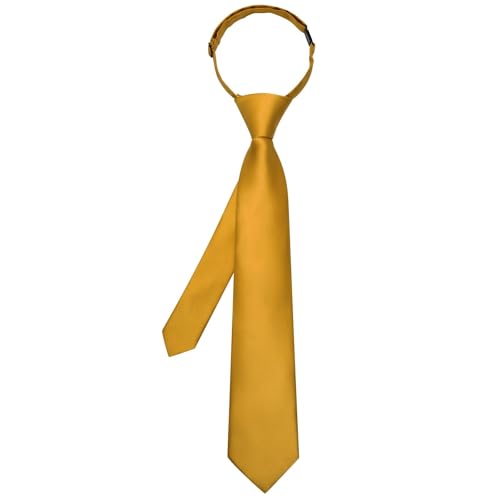 Image of Hi-Tie Pretied Boys Ties Solid Color Kids Adjustable Necktie Lapel Pin Clip Set Age 8-12 Wedding School Graduation