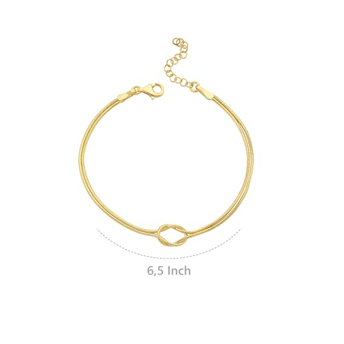 14K Gold Vermeil Love Knot Bracelet, Mother Daughter Bracelet, Friendship Knot Bracelet, Birthday Gift for Her3