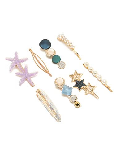 Plated Combo of 8 Hair Clips & Pins for Women