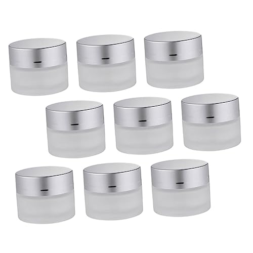 SAFIGLE 9Piezas Frascos de Vidrio Recargables para Almacenamiento de Cosméticos Frascos Compactos y Sellados para Cuidado