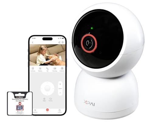 3K Pan/Tilt Indoor Camera for Home Security, 360° Dog Camera w/Motion Detection, Google TV, No monthly fees, 2.4G/5G, Night Vision, 2-Way Audio, Auto Tracking, Wireless Cameras for Baby/Pet Monitoring