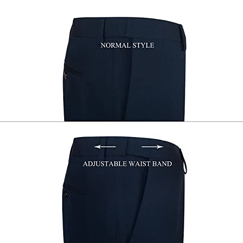 P&L Men's 2 Piece Slim Fit Suit Set - Stretch Waistband Pants & Two Button Blazer Jacket4