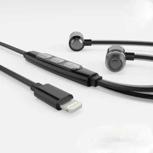 Apple iPhone Lightning Headphones (Apple Certified) Ear Buds, 24-Bit High-Res, Built-in Microphone, Remote, Siri Command, Noise-Isolating Earpods for iPhone Xs, Xs MAX, Xr, X, 8/7 & Plus, iPad, iPod