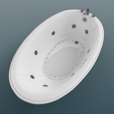 3660PDL Martinique 60" x 23" Oval Salon Spa Drain Location: Right, Finish: White, Trim Finish: Polished Chrome