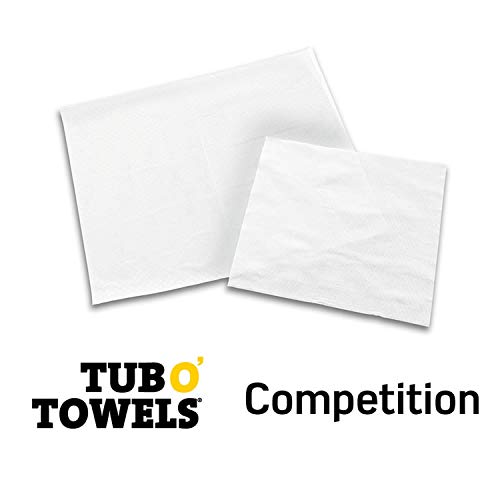 Tub O' Towels Heavy-Duty 10" X 12" Size Multi-Surface Cleaning Wipes, 100 Individually Wrapped On-The-Go Wipes, Gravity Feed Dispenser #TOP1