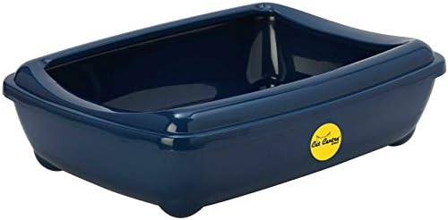 Pink Open Cat Litter Tray With Rim Large 50cm Kitten Pet Toilet Plastic Loo Pan Box Anti-Spillage Portable Rounded Corners Detachable Rim Easy Cleaning No Spilling CatCentre®