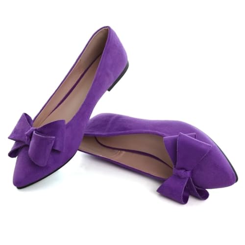 Image of TN TANGNEST Flats Shoes Women Comfort Casual Loafers | Classic Pointed Toe Bowknot Flats Cute Slip On Flats, Wear to Work Travel Walk