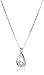 Sterling Silver Open Teardrop with Mother Child Silhouette "Love" Pendant Necklace