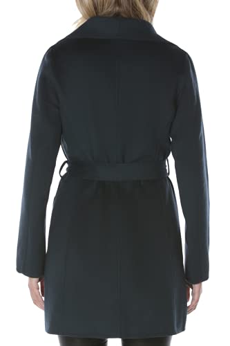 Image of TAHARI Women's Double-faced Luxury Soft Wool Blend Peacoat- Wrap Wool Coat With Removable Belt