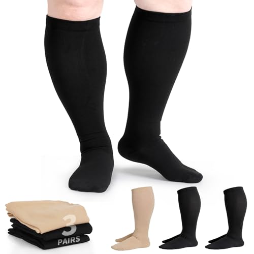 Image of 3 Pairs Plus Size Socks for Women & Men, Soft Breathable Athletic Running Socks with Arch Support
