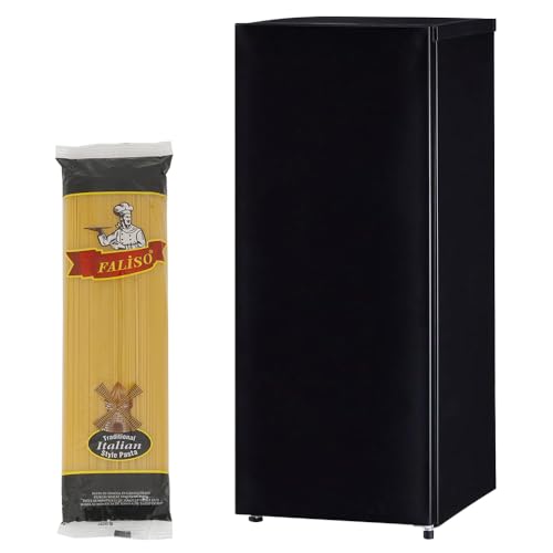 【お試しパスタセット】アイリスプラザ 冷凍庫 122L ブラック 幅47cm PRC-B121N-B 自動霜取り 1ドア 右開き 新生活 + アイリスプラザ パスタ 500g (約5人前) 1.7mm スパゲッティ トルコ産 麺 時短 レンジ調理 簡単 手