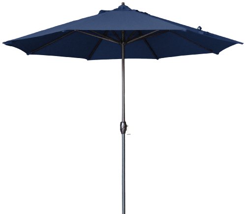 California Umbrella 9' Round Aluminum Market Umbrella, Crank Lift, Auto Tilt, Bronze Pole