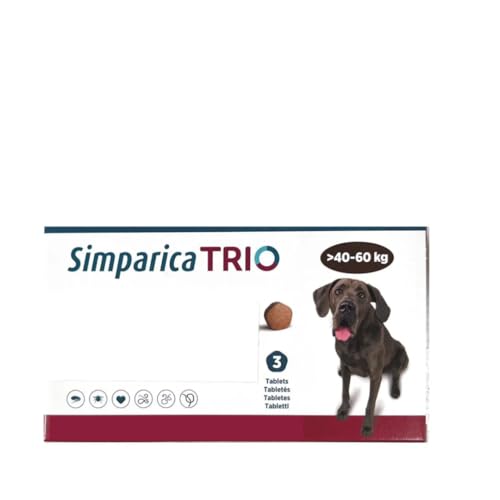 Image of (OG) Trio S Spectrum SIM PARICA Chewable Tablets for Medium Dogs 10-20kg, Monthly Use, Pack of 3 (40-60KG)