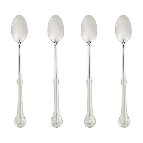 Wallace Napoleon Bee 18/10 Stainless Steel Iced Beverage Spoon, Set of 4, Silver