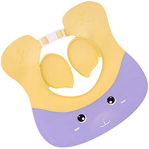 TOYANDONA Baby Silicone Shower Cap Silicone Shower Visor Bathing Hat Infants Soft Protection Funny Safety Visor Cap for Toddler Children Purple Yellow