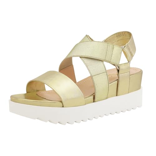 Image of DREAM PAIRS Women's Open Toe Ankle Strap Platform Wedge Sandals