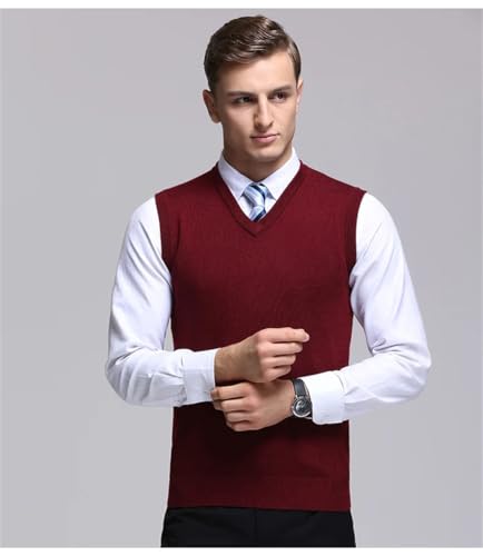 Dcvmvmn 2024 Winter Men's Business V-Neck Knitted Sweater Vest Warm Large Size Loose Sleeveless Vest2