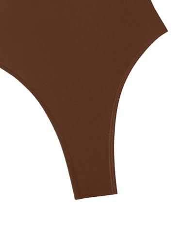 Image of Foxiny Sexy Backless Cheeky High Cut Leg Thong V Neck One Piece Swimsuit