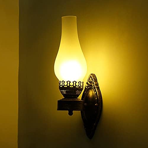 CraftThink LED Wall Sconce, Vintage Kerosene Wall Light Fixture Industrial Frosted Glass Wall Sconce Lighting Wall Mounted Fixture for Dining Room Corridor Bedside lamp Living Room, Color: Frosted