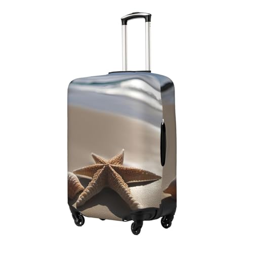 Starfish Seashell Sandy Beach Print Elastic Washable Baggage Protector Universal Suitcase Cover Travel Luggage Cover2