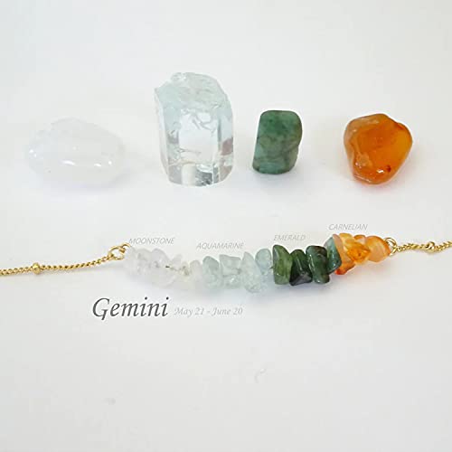 GOGOEY Zodiac Necklace for Women, Personalized Birthstone Beaded Crystal Jewelry for Her, Raw Gemstone Pendant, Chakra Pendant, crystals and healing stones, Stainless Steel, libra - Image 5