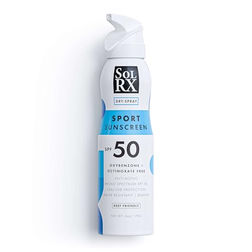 SolRX SPORT SPRAY SPF 50 Sunscreen Spray SPF50, Reef Friendly, Broad Spectrum Sunscreen for Face and Body, Oxybenzone Free