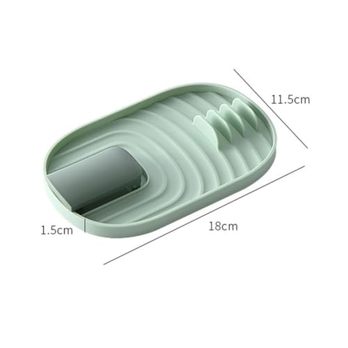 Image of Kitchen Spoon Rest with Pot Lid Holder, 2-in-1 Heat Resistant Utensil Rest Stand with Drip Tray, Countertop Spatula Holder for Spoon, Ladle, Turner & Cooking Tools, Easy Clean Kitchen Organizer