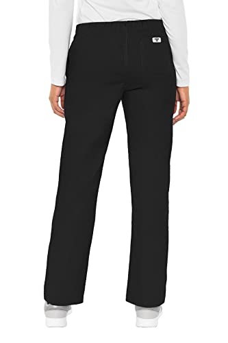 Med Couture Women's Signature Drawstring Straight Scrub Pant, Black, Small #TOP1