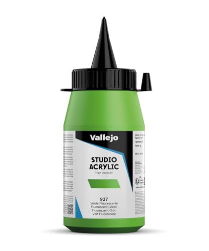 Vallejo : Studio Acrylic Paint : 500ml Pot : Green Fluorescent