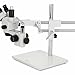 AmScope - 3.5X-90X Simul-Focal Stereo Zoom Microscope on Dual Arm Boom Stand with 144-LED Ring Light - SM-4TPZ-144