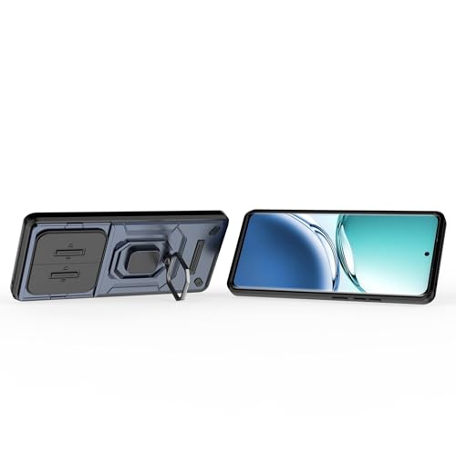 Image of Thermoplastic Polyurethane Camshield Pro Case With Slide Camera Protection And Ring Stand Bumper Back Case Cover For Oppo A3 Pro 5G (Blue)