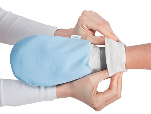 SUPRIMA Patienten-Schutzhandschuhe – Anti Kratz Handschuhe für Erwachsene – weiche Fäustlinge für Erwachsene zur Unterstützung in Pflege und Betreuung – komfortable Fäustling in Bleu Gewerbe, Industrie & Wissenschaft