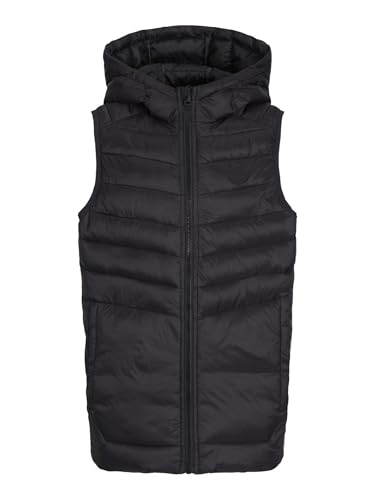 Gilet à capuche garçon maille souple veste noire zippée à poches
