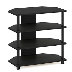 Furinno Turn-N-Tube Easy Assembly 4-Tier Petite Entertainment Center / TV Stand / TV Unit / TV Desk, Blackwood